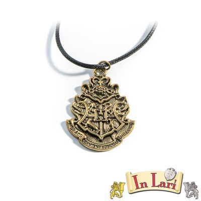 collana in cordoncino con ciondolo stemma Hogwarts